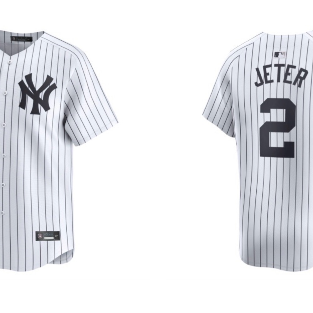 NY Yankees Derek Jeter Youth Baseball Jersey #2 - official, licensed jersey